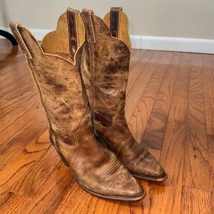 Justin Boots Womens 11 Inch Bent Rail Riding Boot Brown Distressed Size 7